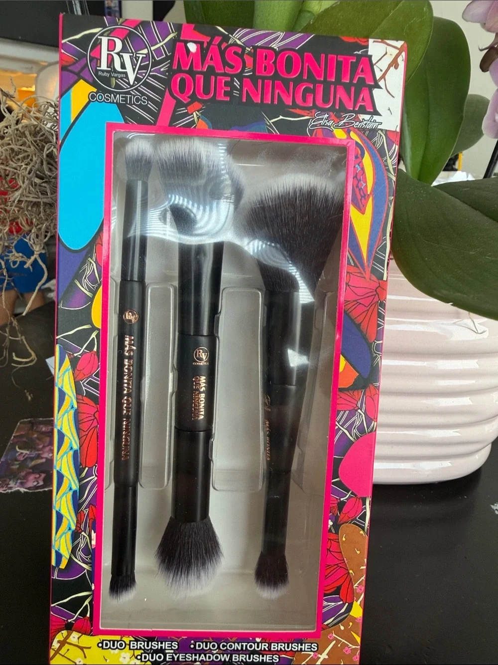 4-Piece Makeup Brush Set — Black